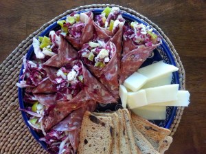 rolls with cheese plate