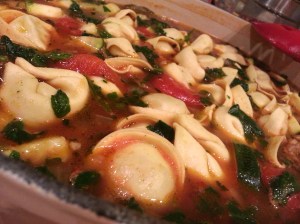 tortellini at the top
