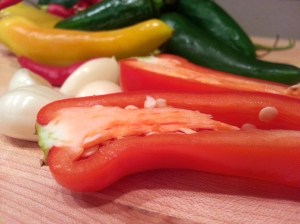 sliced peppers
