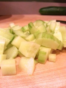 diced cucumber